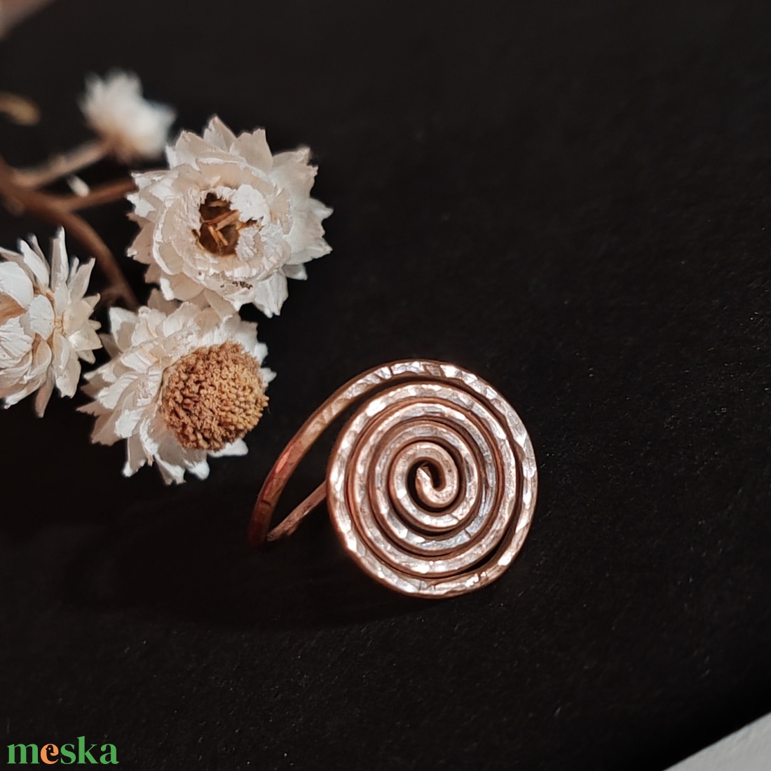 Csigás vörösréz gyűrű  - ékszer - gyűrű - fonódó gyűrű - Meska.hu