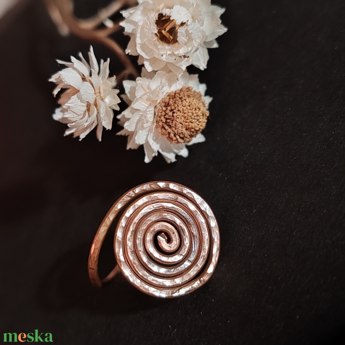 Csigás vörösréz gyűrű  - ékszer - gyűrű - fonódó gyűrű - Meska.hu