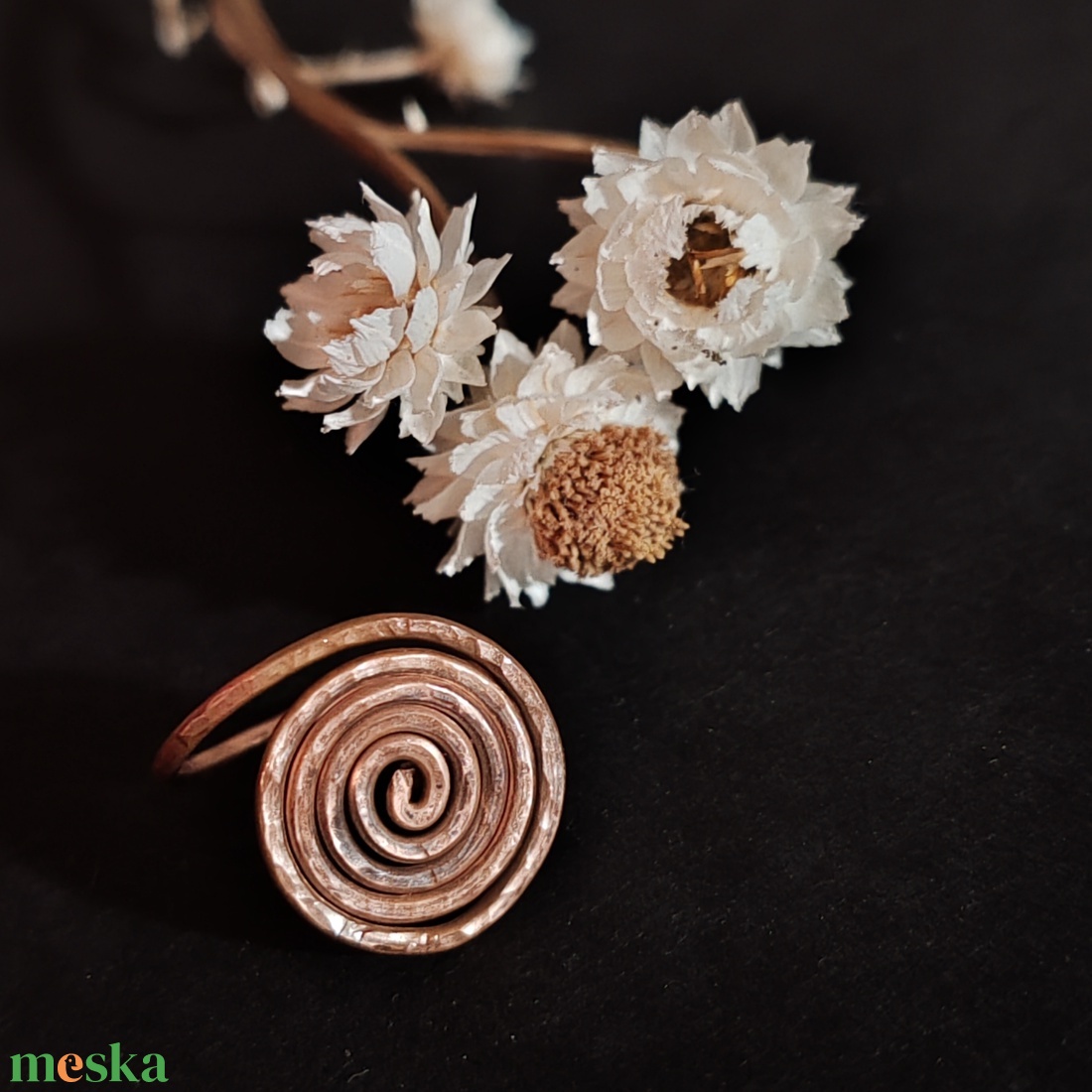 Csigás vörösréz gyűrű  - ékszer - gyűrű - fonódó gyűrű - Meska.hu