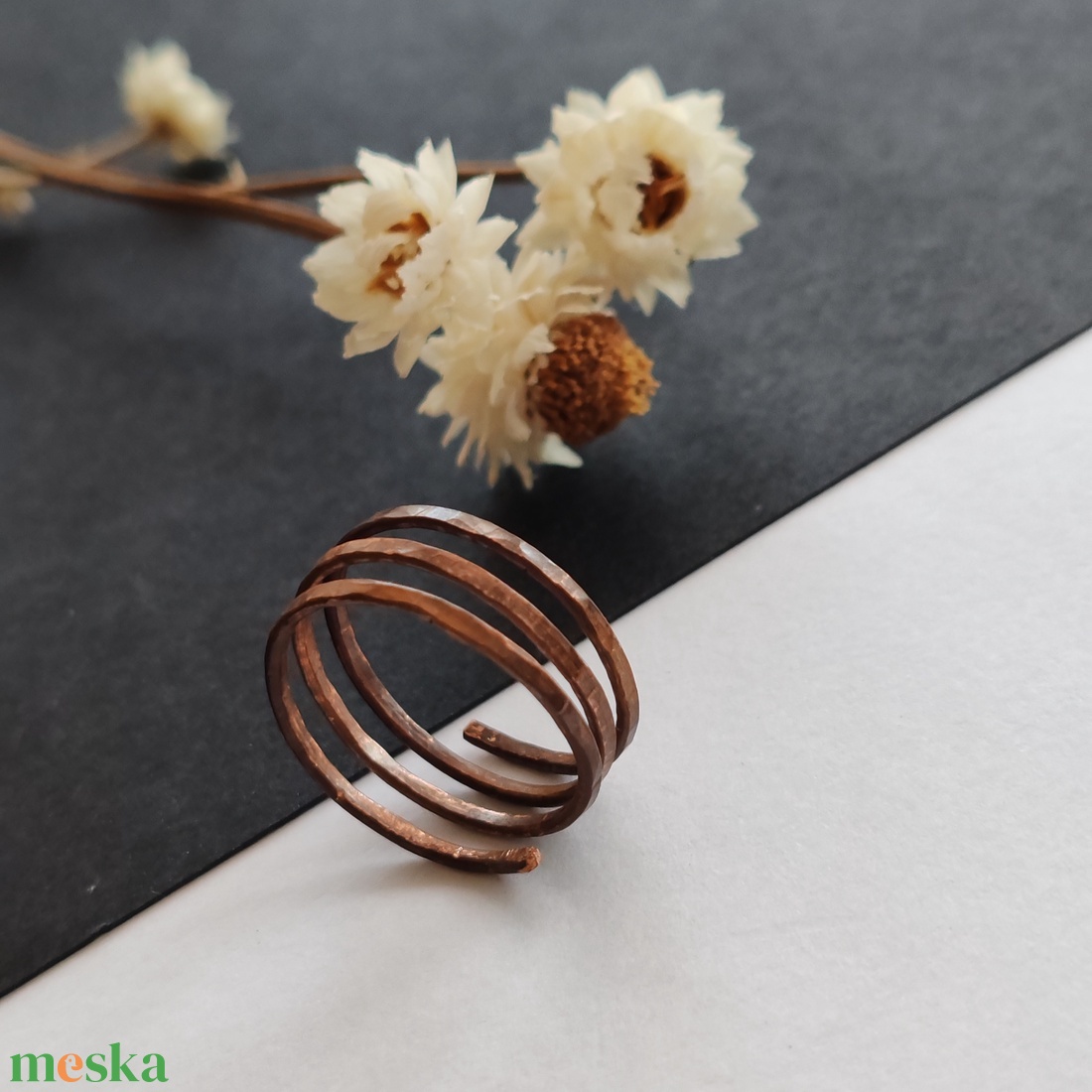 Vörösréz minimál gyűrű  - ékszer - gyűrű - fonódó gyűrű - Meska.hu