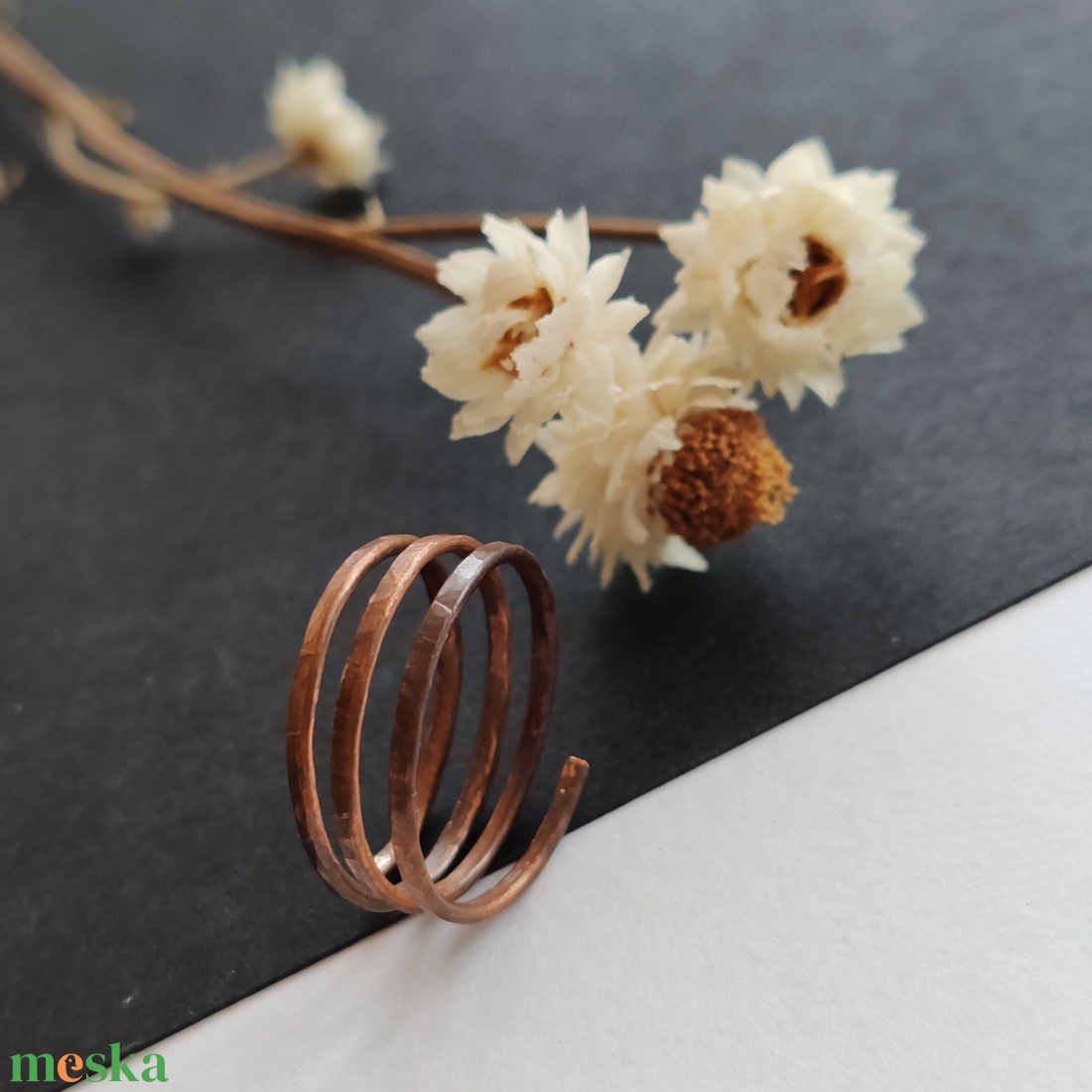 Vörösréz minimál gyűrű  - ékszer - gyűrű - fonódó gyűrű - Meska.hu