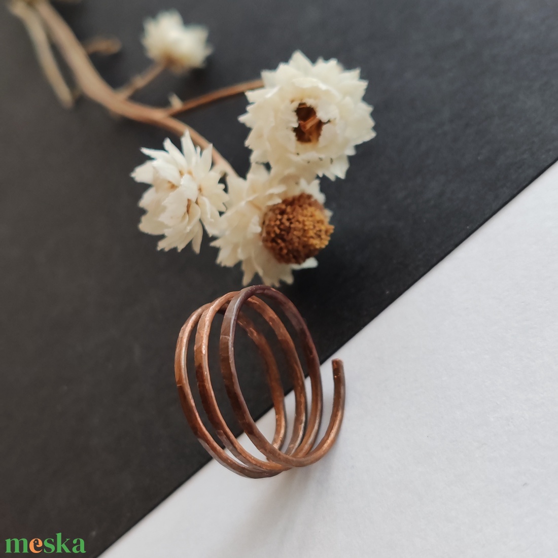 Vörösréz minimál gyűrű  - ékszer - gyűrű - fonódó gyűrű - Meska.hu