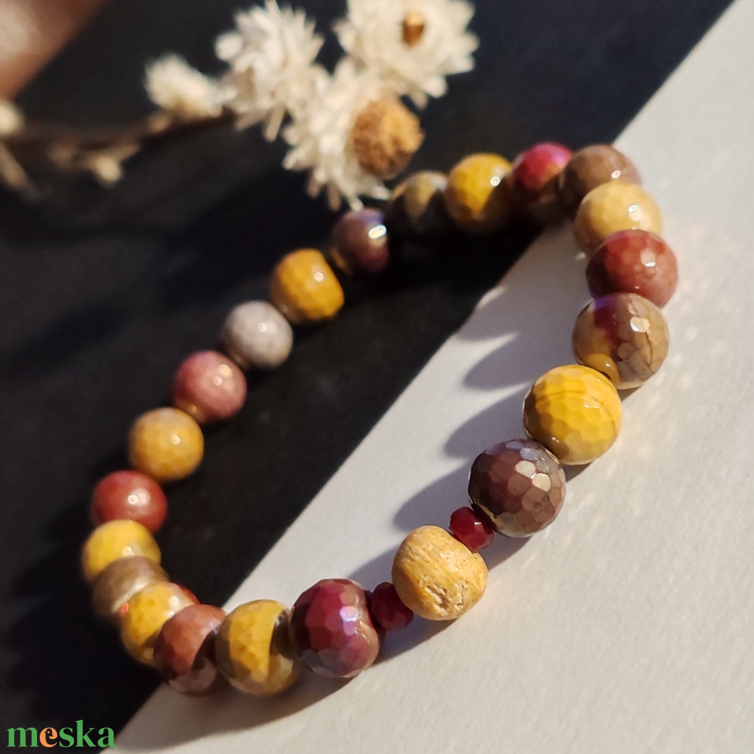 Illatos karkötő... aurás mokait jáspis - palo santo - ékszer - karkötő - gyöngyös karkötő - Meska.hu