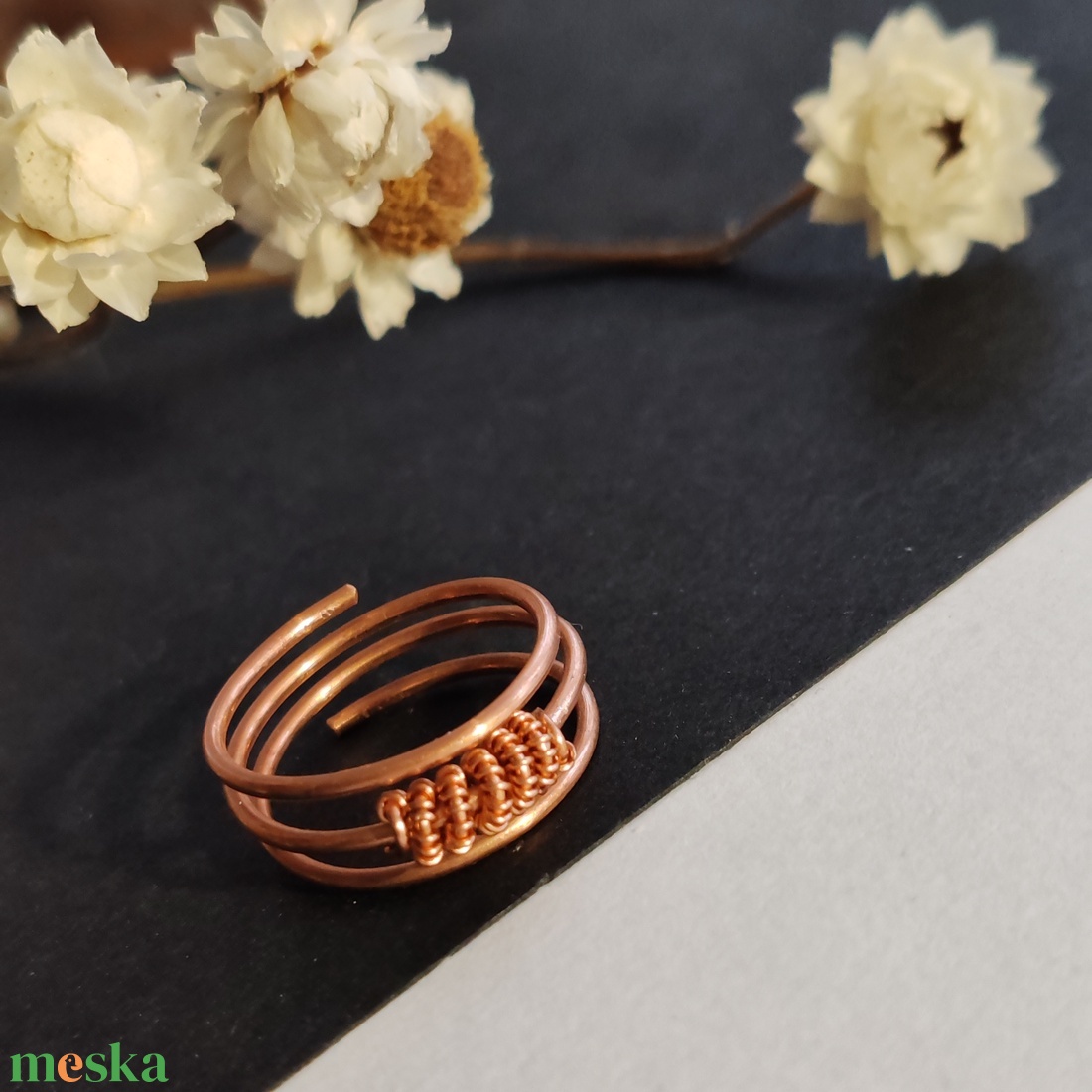 Spirál ... vörösréz gyűrű  - ékszer - gyűrű - fonódó gyűrű - Meska.hu