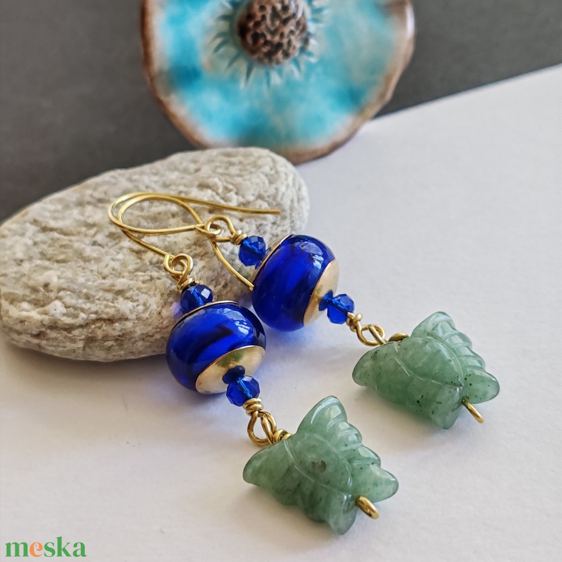 Tavaszi lepkés fülbevaló - ékszer - fülbevaló - lógó fülbevaló - Meska.hu