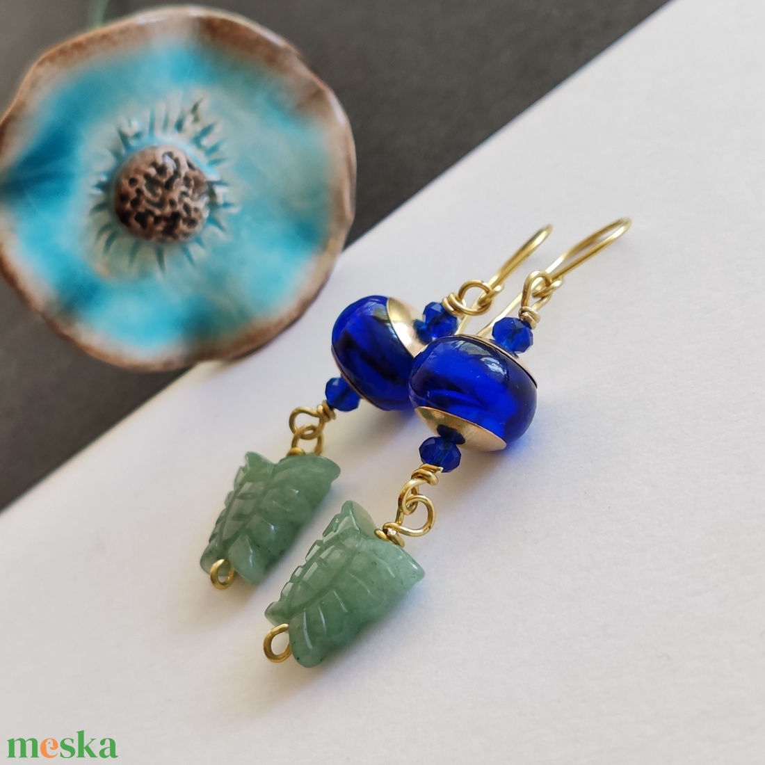 Tavaszi lepkés fülbevaló - ékszer - fülbevaló - lógó fülbevaló - Meska.hu