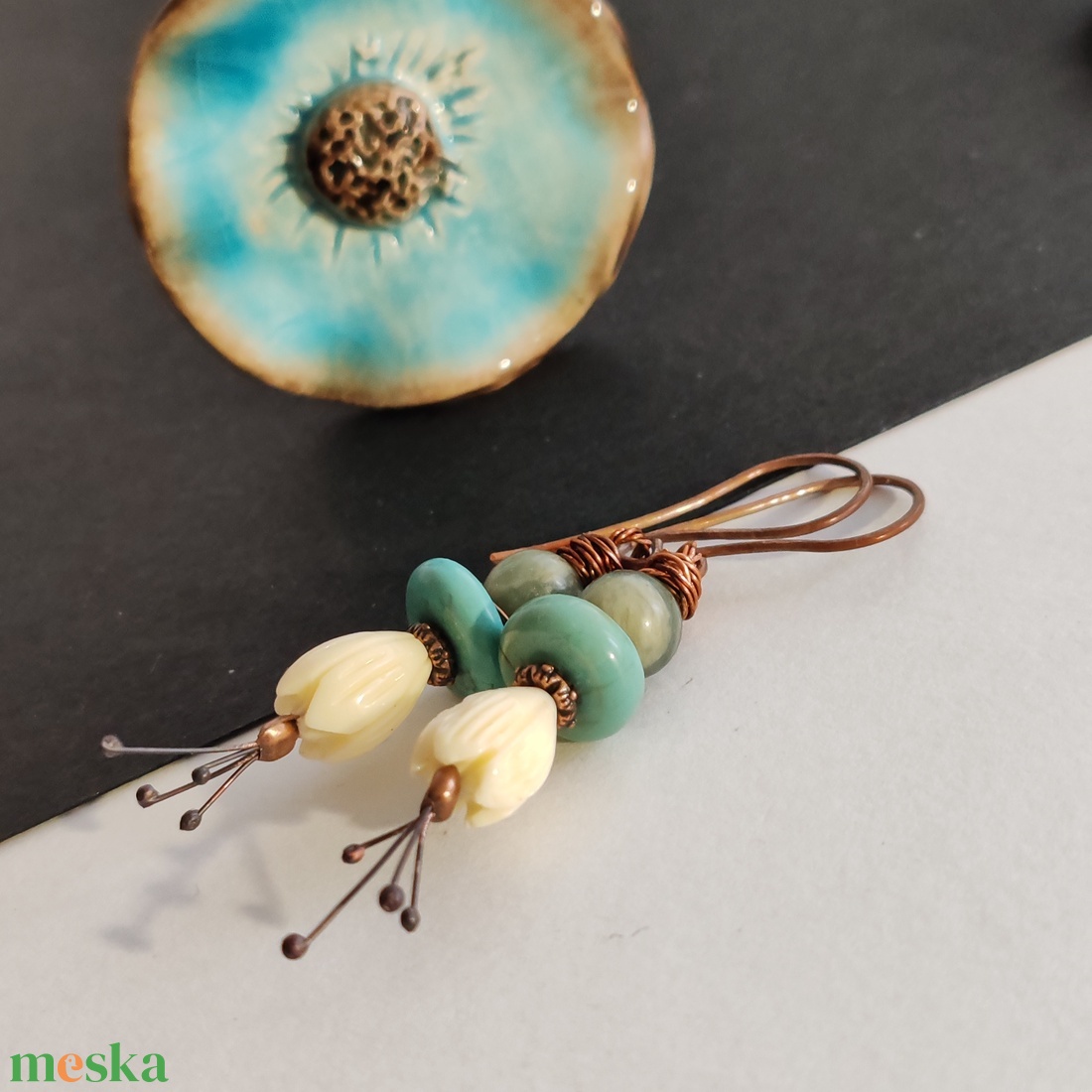 Bibe... vörösréz fülbevaló  - ékszer - fülbevaló - lógó fülbevaló - Meska.hu