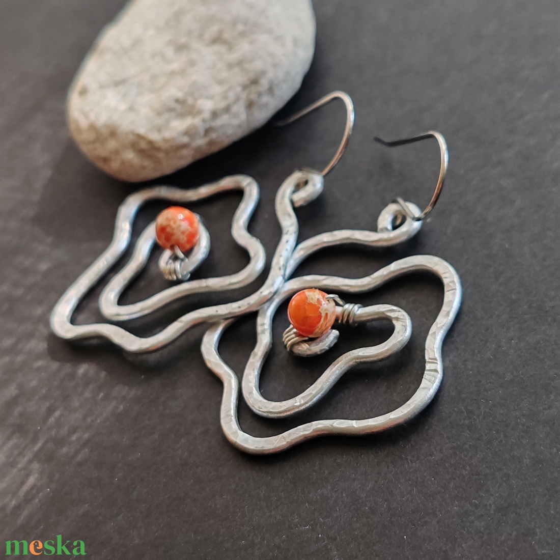 Rózsa fülbevaló  - ékszer - fülbevaló - lógó fülbevaló - Meska.hu