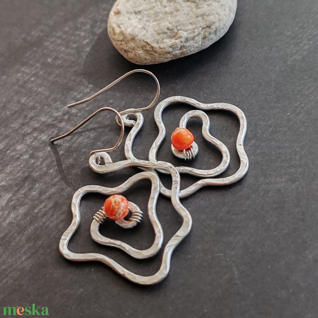 Rózsa fülbevaló  - ékszer - fülbevaló - lógó fülbevaló - Meska.hu