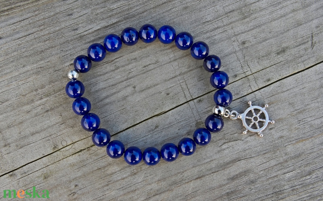 Bölcsesség - lapis lazuli karkötő 8 mm - ékszer - karkötő - karkötő medállal - Meska.hu Bölcsesség - lapis lazuli karkötő 8 mm - ékszer - karkötő - karkötő medállal - Meska.hu