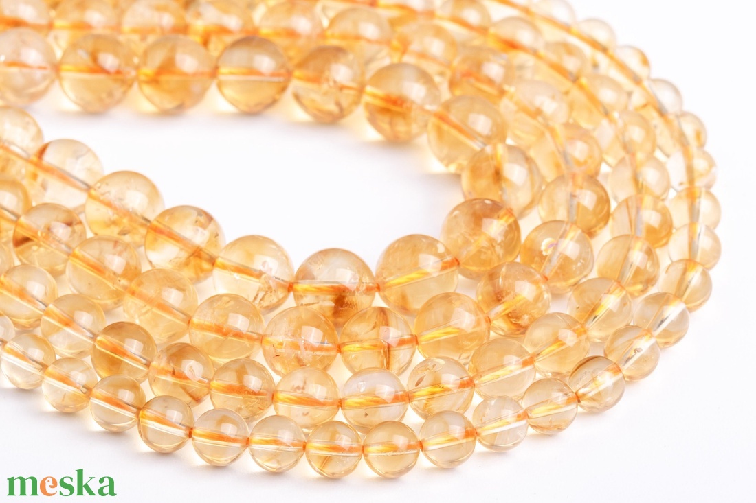 Simplicity - citrin fülbevaló 8 mm - ékszer - fülbevaló - lógó fülbevaló - Meska.hu