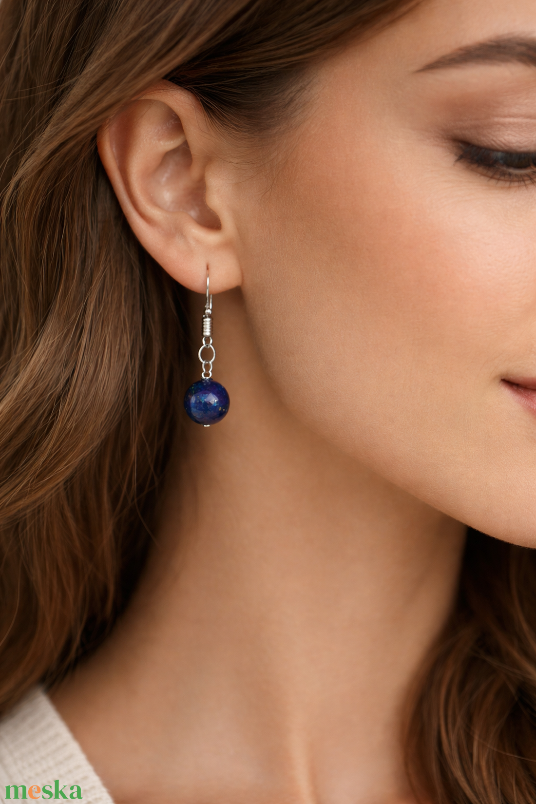 Simplicity - lapis lazuli fülbevaló - ékszer - fülbevaló - lógó fülbevaló - Meska.hu