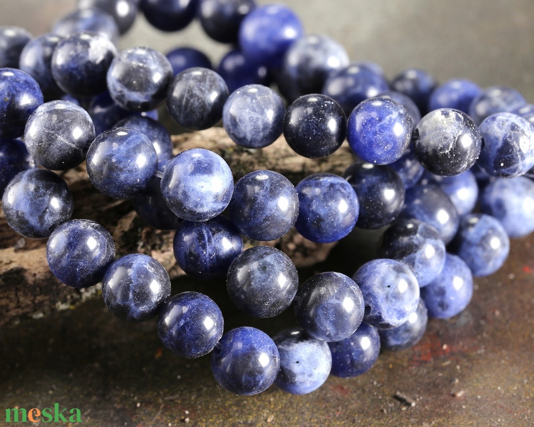 Simplicity - szodalit fülbevaló 8 mm - ékszer - fülbevaló - lógó fülbevaló - Meska.hu