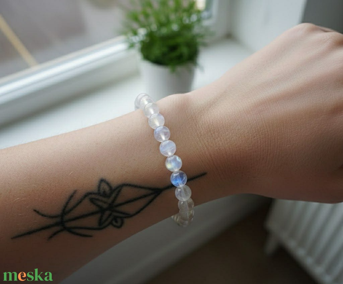 Simplicity - szivárvány holdkő karkötő 8 mm - ékszer - karkötő - gyöngyös karkötő - Meska.hu