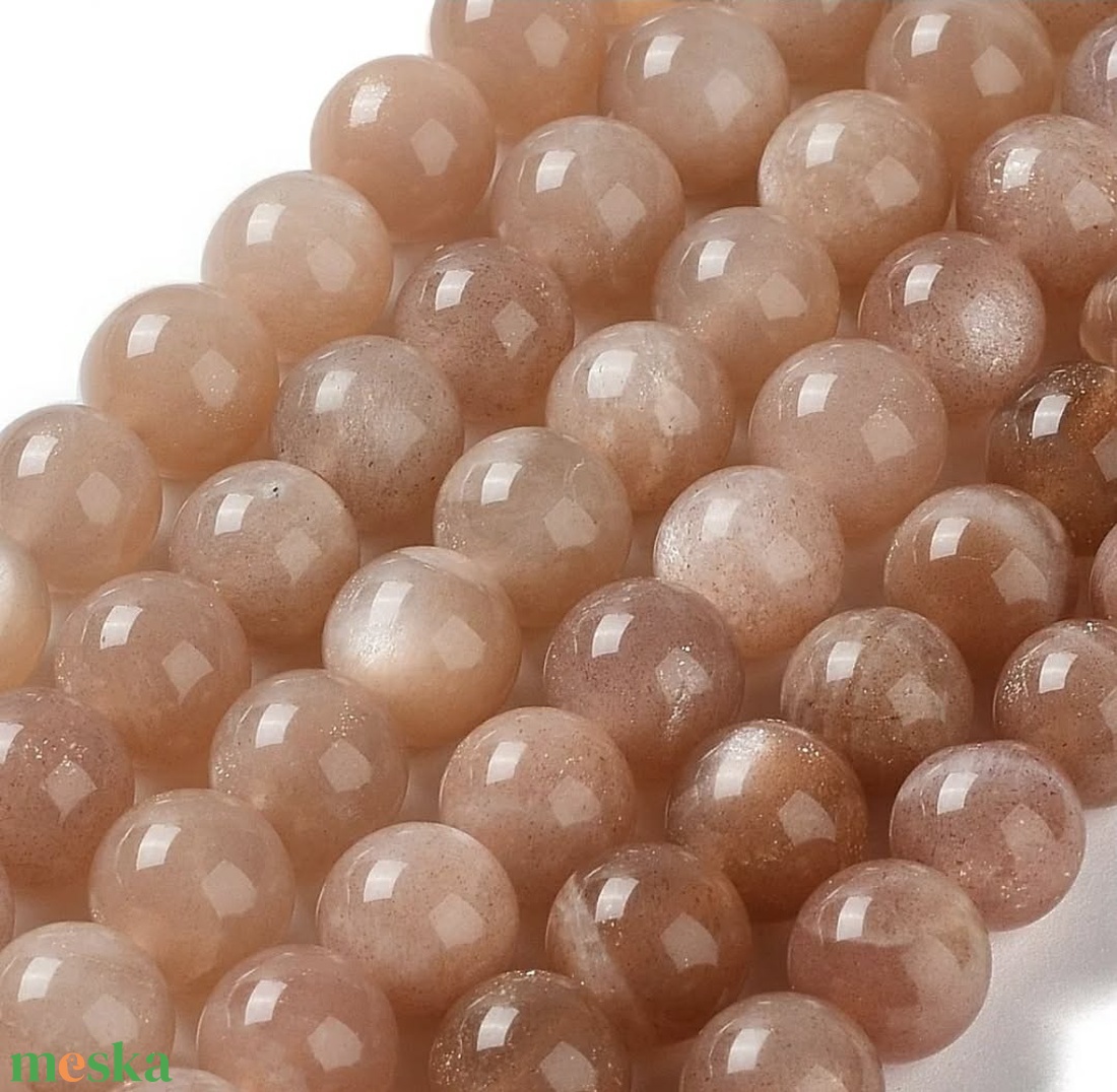 Simplicity - barackszínű holdkő karkötő 8 mm - ékszer - karkötő - gyöngyös karkötő - Meska.hu