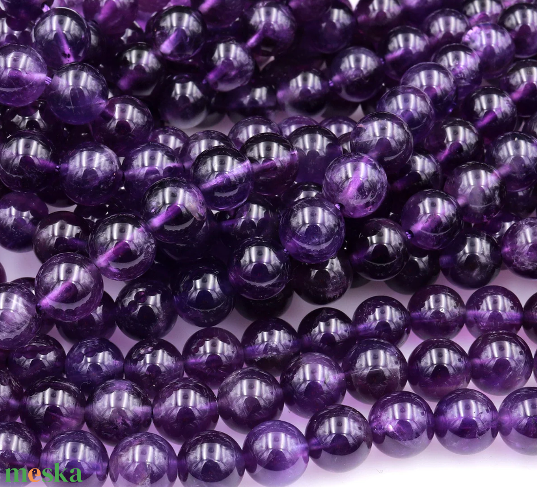 Simplicity - ametiszt fülbevaló 8 mm - ékszer - fülbevaló - lógó fülbevaló - Meska.hu