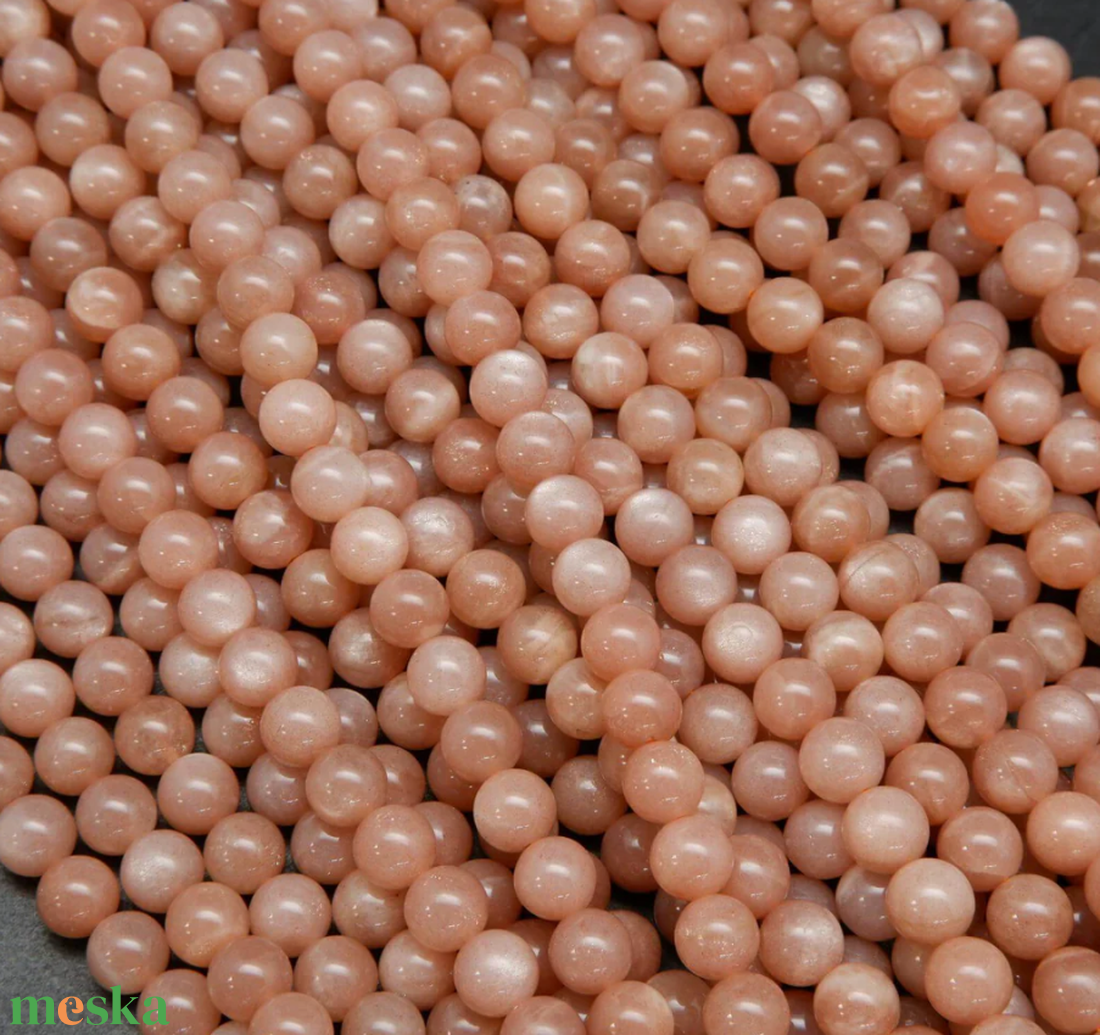 Simplicity - barackszínű holdkő fülbevaló 8 mm - ékszer - fülbevaló - lógó fülbevaló - Meska.hu