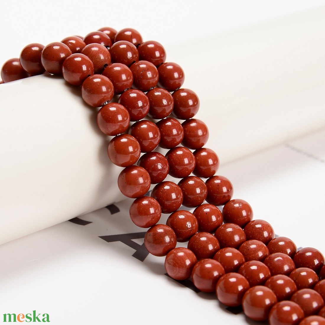 Simplicity - vörös jáspis karkötő 8 mm - ékszer - karkötő - gyöngyös karkötő - Meska.hu