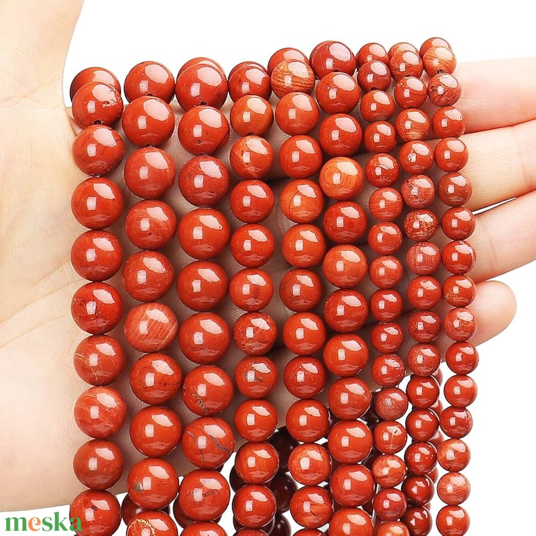 Simplicity - vörös jáspis karkötő 8 mm - ékszer - karkötő - gyöngyös karkötő - Meska.hu