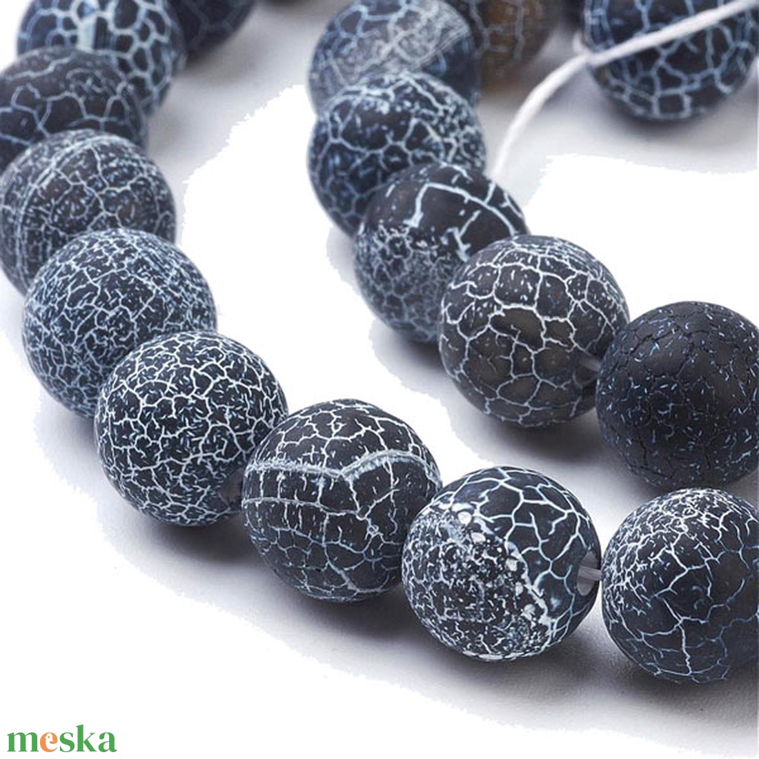 Sparkler - matt fekete achát karkötő 10 mm - ékszer - karkötő - gyöngyös karkötő - Meska.hu