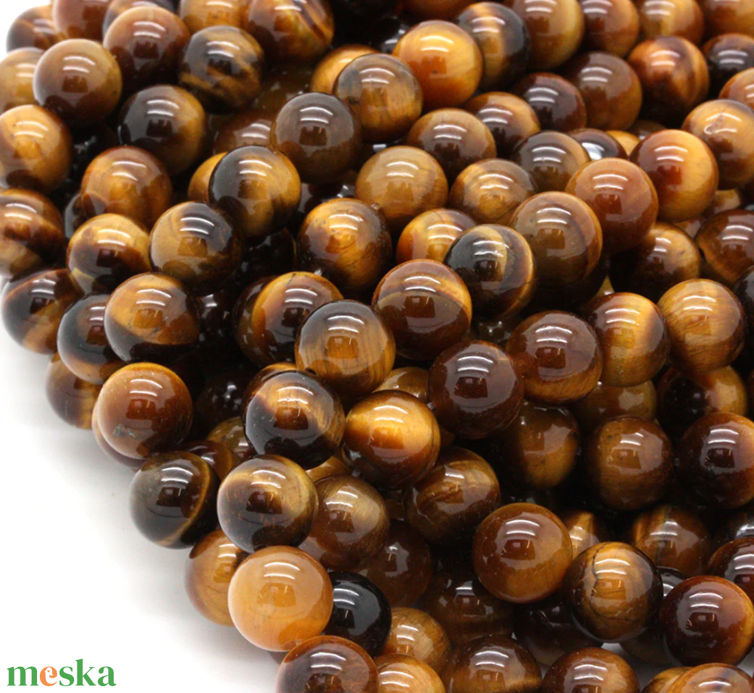 Bőség - tigrisszem és aventurin karkötő 8 mm - ékszer - karkötő - gyöngyös karkötő - Meska.hu