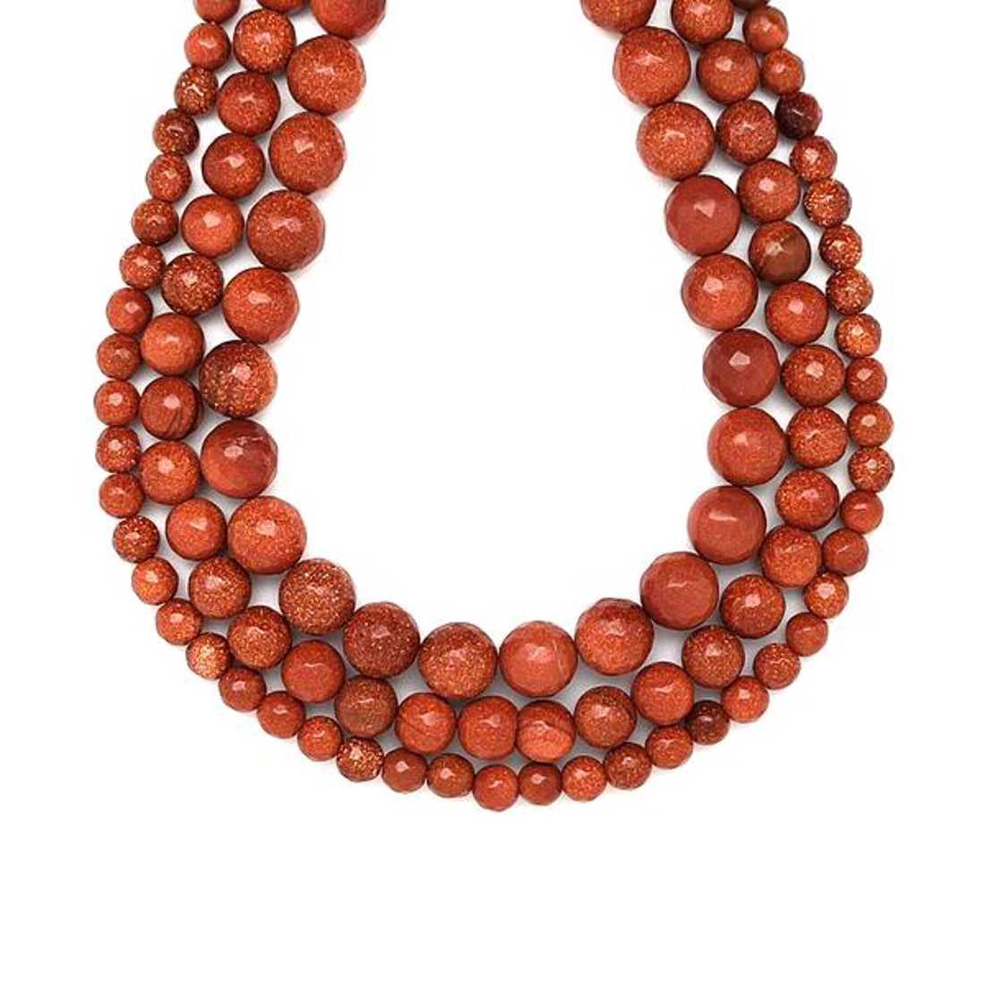 Goldstone vörös fazettált golyó 8mm - kellékek & szerszámok - ásvány alapanyag - ásványfüzér - Meska.hu