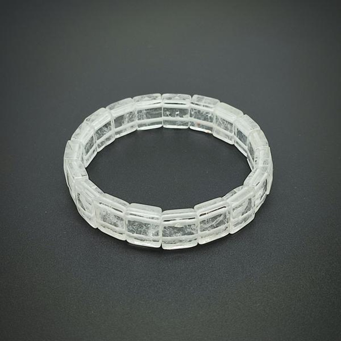 Hegyikristály fazettált téglalap karkötő 12x10mm - ékszer - karkötő - ásványkarkötő - Meska.hu