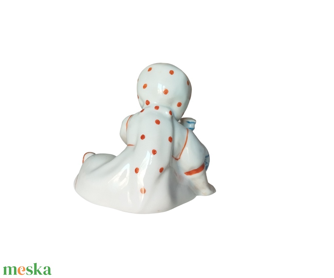 Zsolnay porcelán szobor, Mid century porcelán kislány szobor, vintage porcelán dekoráció, Zsolnay Annuska porcelán,   - művészet - szobor - kerámia - Meska.hu