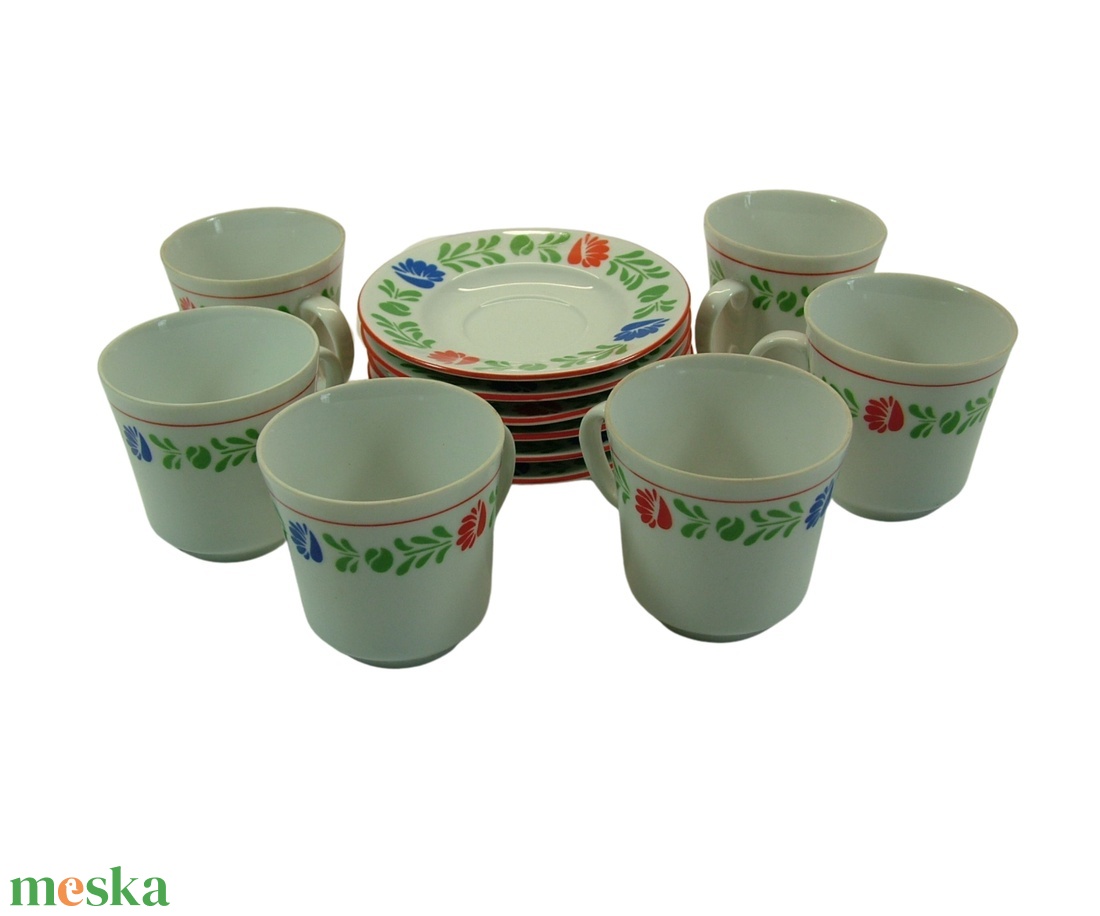 Vintage Alföldi porcelán 6 személyes kávéskészlet magyaros virágos mintás kávés csésze és kistányér - otthon & életmód - konyhafelszerelés, tálalás - tálalás - teás- és kávés pohár, készlet - Meska.hu Vintage Alföldi porcelán 6 személyes kávéskészlet magyaros virágos mintás kávés csésze és kistányér - otthon & életmód - konyhafelszerelés, tálalás - tálalás - teás- és kávés pohár, készlet - Meska.hu