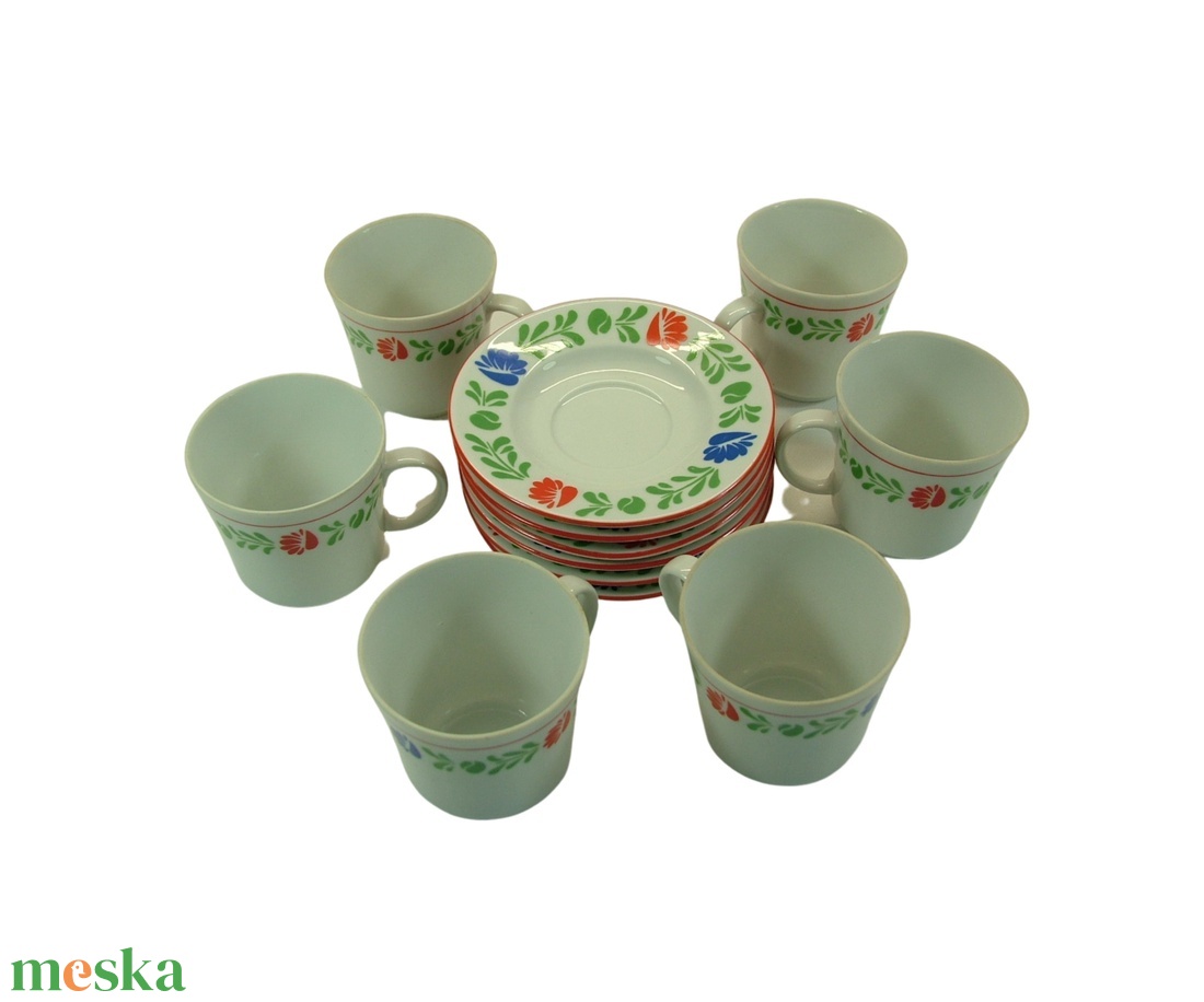Vintage Alföldi porcelán 6 személyes kávéskészlet magyaros virágos mintás kávés csésze és kistányér - otthon & életmód - konyhafelszerelés, tálalás - tálalás - teás- és kávés pohár, készlet - Meska.hu Vintage Alföldi porcelán 6 személyes kávéskészlet magyaros virágos mintás kávés csésze és kistányér - otthon & életmód - konyhafelszerelés, tálalás - tálalás - teás- és kávés pohár, készlet - Meska.hu