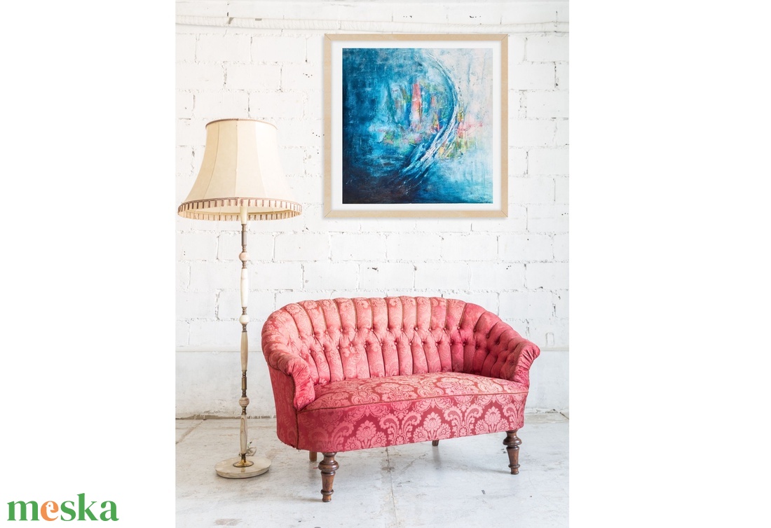 Abstrakt festmény, Mystic City, strukturált 3D hatású akril festmény - művészet - festmény - akril - Meska.hu