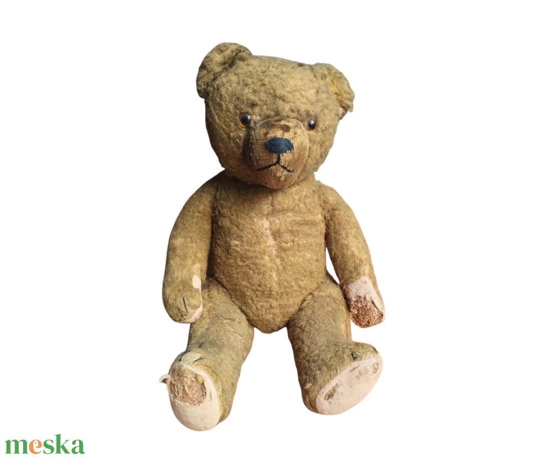 Vintage mackó, antik szalma brummogós mackó,  gyűjtői szalmával tömött mackó, vintage szalma teddy maci - játék & sport - plüssállat & játékfigura - maci - Meska.hu