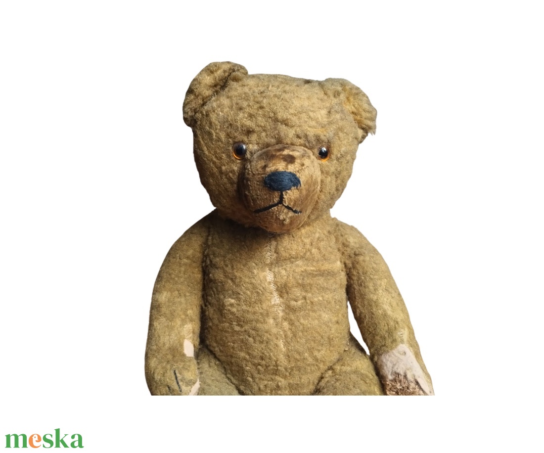 Vintage mackó, antik szalma brummogós mackó,  gyűjtői szalmával tömött mackó, vintage szalma teddy maci - játék & sport - plüssállat & játékfigura - maci - Meska.hu
