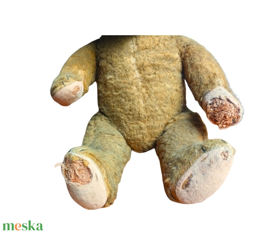 Vintage mackó, antik szalma brummogós mackó,  gyűjtői szalmával tömött mackó, vintage szalma teddy maci - játék & sport - plüssállat & játékfigura - maci - Meska.hu