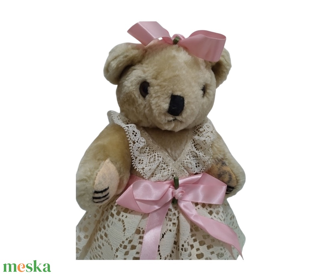 Vintage mackó, csipke ruhás mackó néni, gyűjtői vintage mackó, csipke ruhás vintage teddy maci - játék & sport - plüssállat & játékfigura - maci - Meska.hu