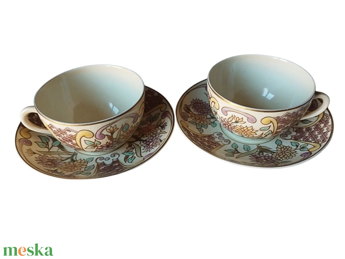 Zsolnay kávéscsészék, Körpecsétes Zsolnay porcelán kávéscsészék, Aranykontúrozott Zsolnay kávéscsésze - 1 db 11.900 Ft - otthon & életmód - konyhafelszerelés, tálalás - tálalás - bögre & csésze - Meska.hu