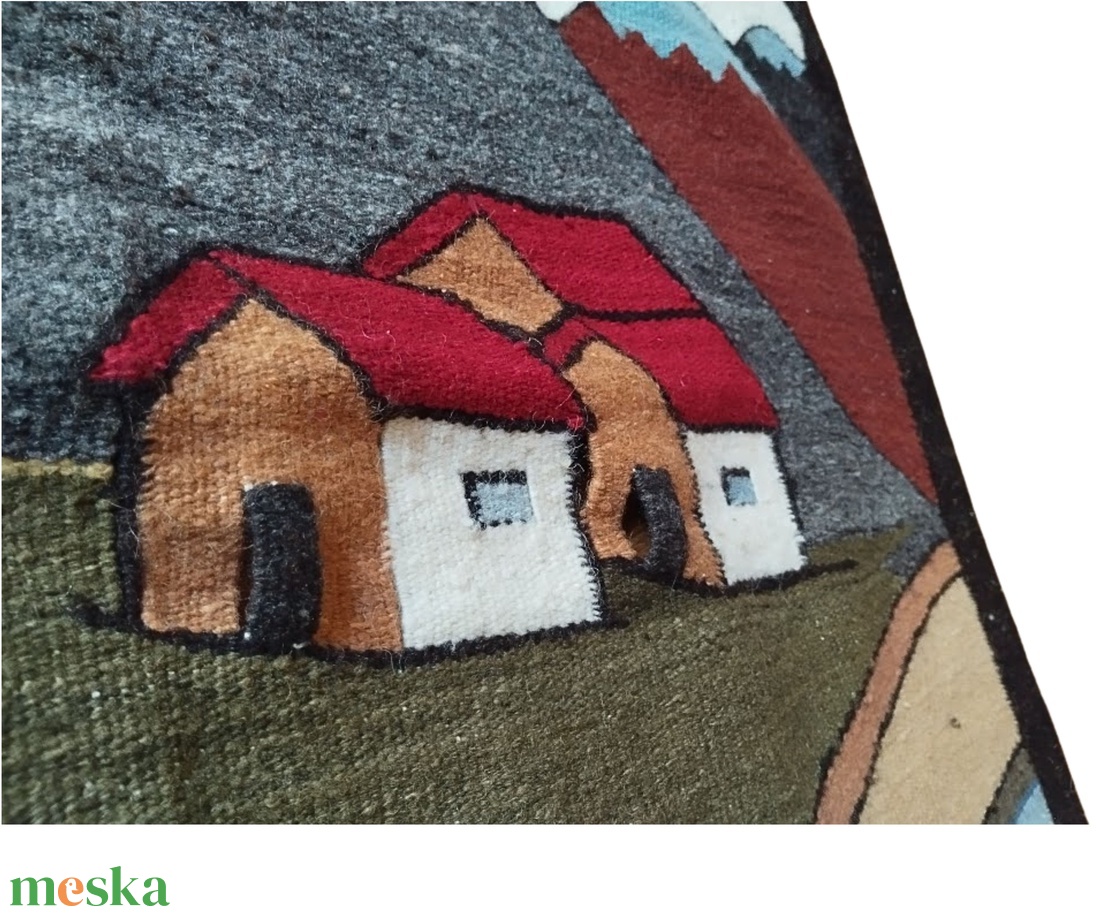 Vintage alpakka és láma fali szőttes, Gyűjtői vintage bolíviai falvédő, Bolíviai alpakka és láma fali szőttes - otthon & életmód - dekoráció - fali és függő dekoráció - falra akasztható dekor - Meska.hu