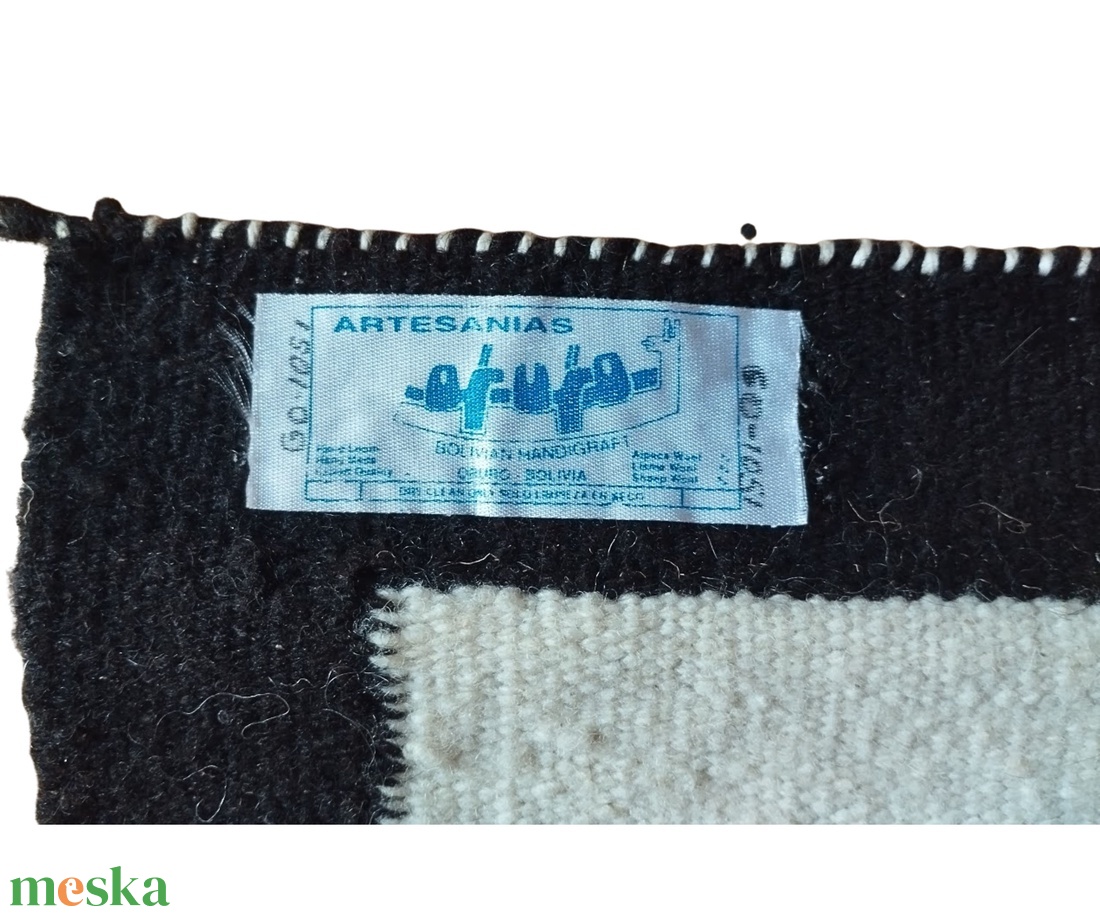Vintage alpakka és láma fali szőttes, Gyűjtői vintage bolíviai falvédő, Bolíviai alpakka és láma fali szőttes - otthon & életmód - dekoráció - fali és függő dekoráció - falra akasztható dekor - Meska.hu