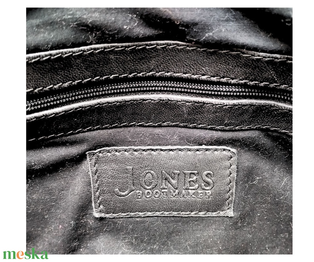 Vintage valódi olasz bőr női táska, Jones Boot Makers márkájú női bőr válltáska, Vintage fekete olasz valódi bőrtáska - táska & tok - kézitáska & válltáska - kézitáska - Meska.hu