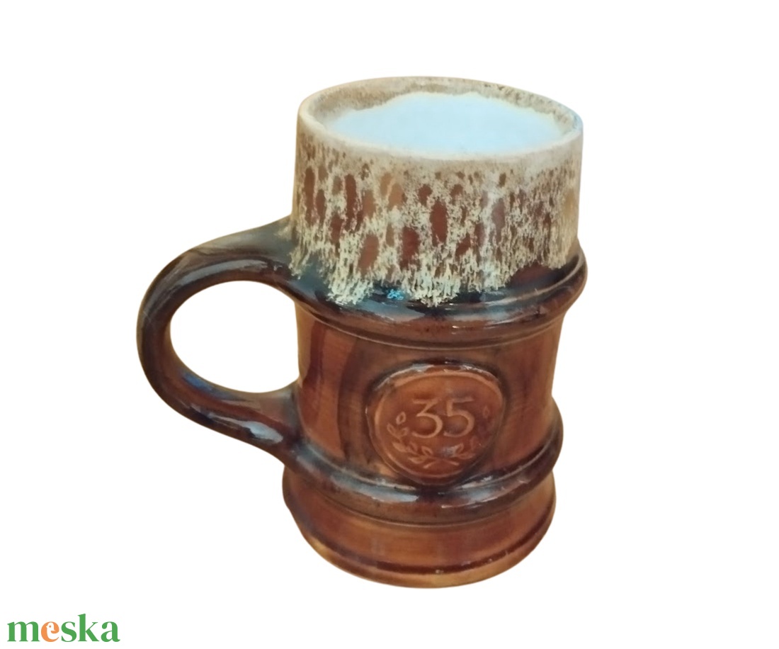 Vintage Zsolnay sörös korsó, Retro Zsolnay kerámia, Fürtös György Zsolnay kerámia söröskorsó, Zsolnay bányász sörös kupa - otthon & életmód - konyhafelszerelés, tálalás - tálalás - bögre & csésze - Meska.hu