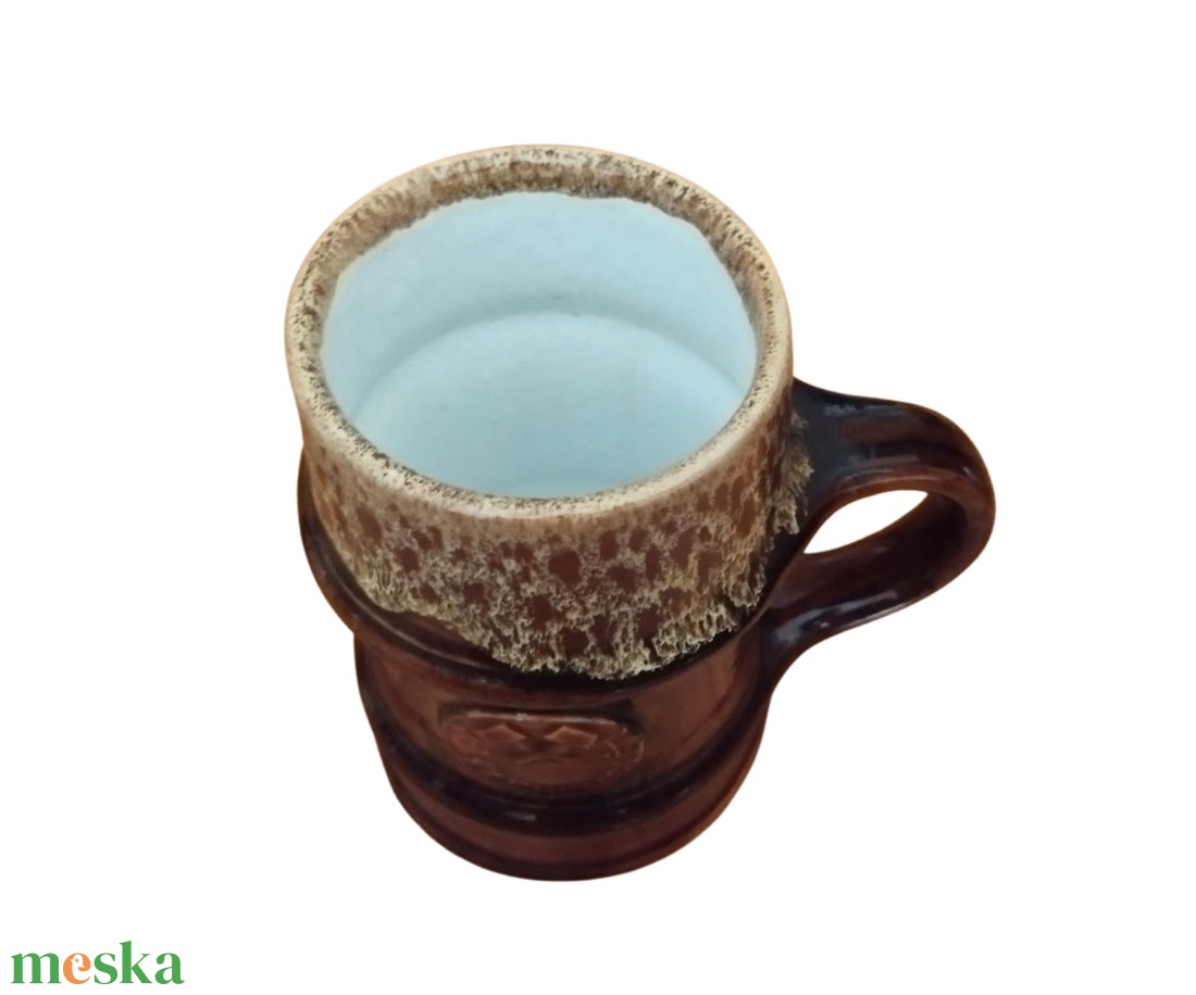 Vintage Zsolnay sörös korsó, Retro Zsolnay kerámia, Fürtös György Zsolnay kerámia söröskorsó, Zsolnay bányász sörös kupa - otthon & életmód - konyhafelszerelés, tálalás - tálalás - bögre & csésze - Meska.hu