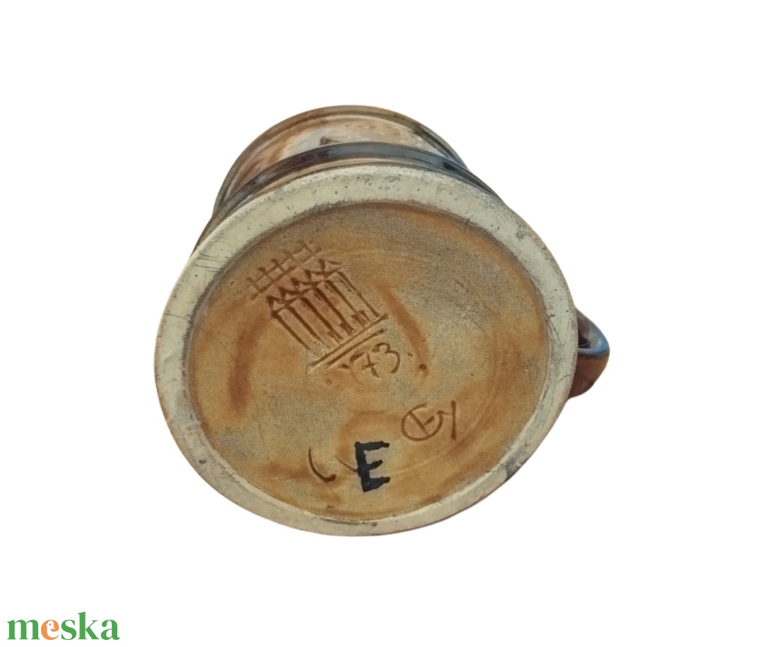 Vintage Zsolnay sörös korsó, Retro Zsolnay kerámia, Fürtös György Zsolnay kerámia söröskorsó, Zsolnay bányász sörös kupa - otthon & életmód - konyhafelszerelés, tálalás - tálalás - bögre & csésze - Meska.hu