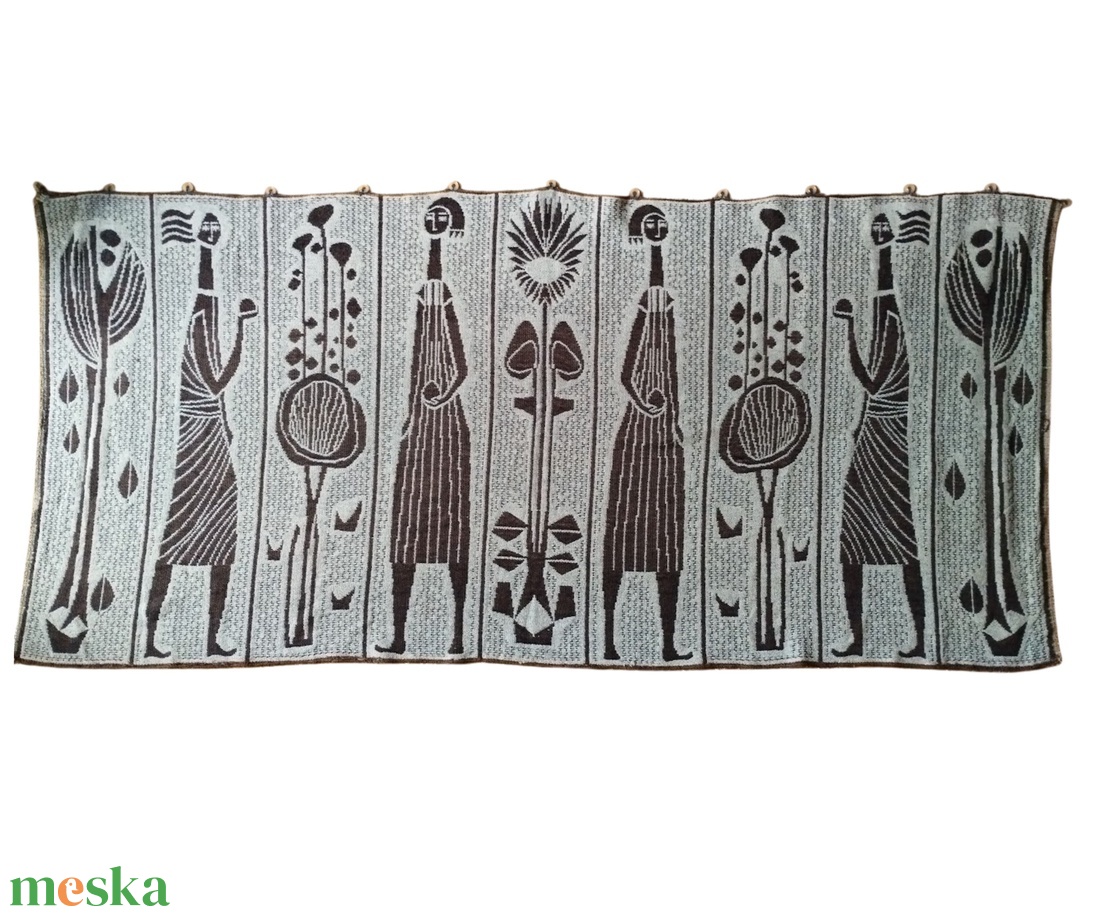 Mid Century mokett faliszőnyeg, Vintage kétoldalas falvédő, Retro modern minimalista fali szőnyeg, Pesti László falvédő - otthon & életmód - dekoráció - fali és függő dekoráció - falra akasztható dekor - Meska.hu
