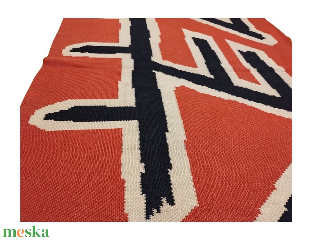 Vintage Mid Century Modern faliszőnyeg, Space Agekilim szőnyeg, Retro modern minimalista szőnyeg  falikárpit - otthon & életmód - dekoráció - fali és függő dekoráció - falra akasztható dekor - Meska.hu