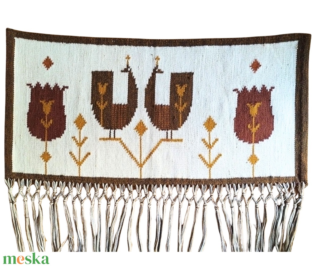 Németh Éva fali szőnyeg, Vintage Mid Century Modern fali kárpit, Absztrakt retro modern minimalista fali szőnyeg - otthon & életmód - dekoráció - fali és függő dekoráció - falra akasztható dekor - Meska.hu