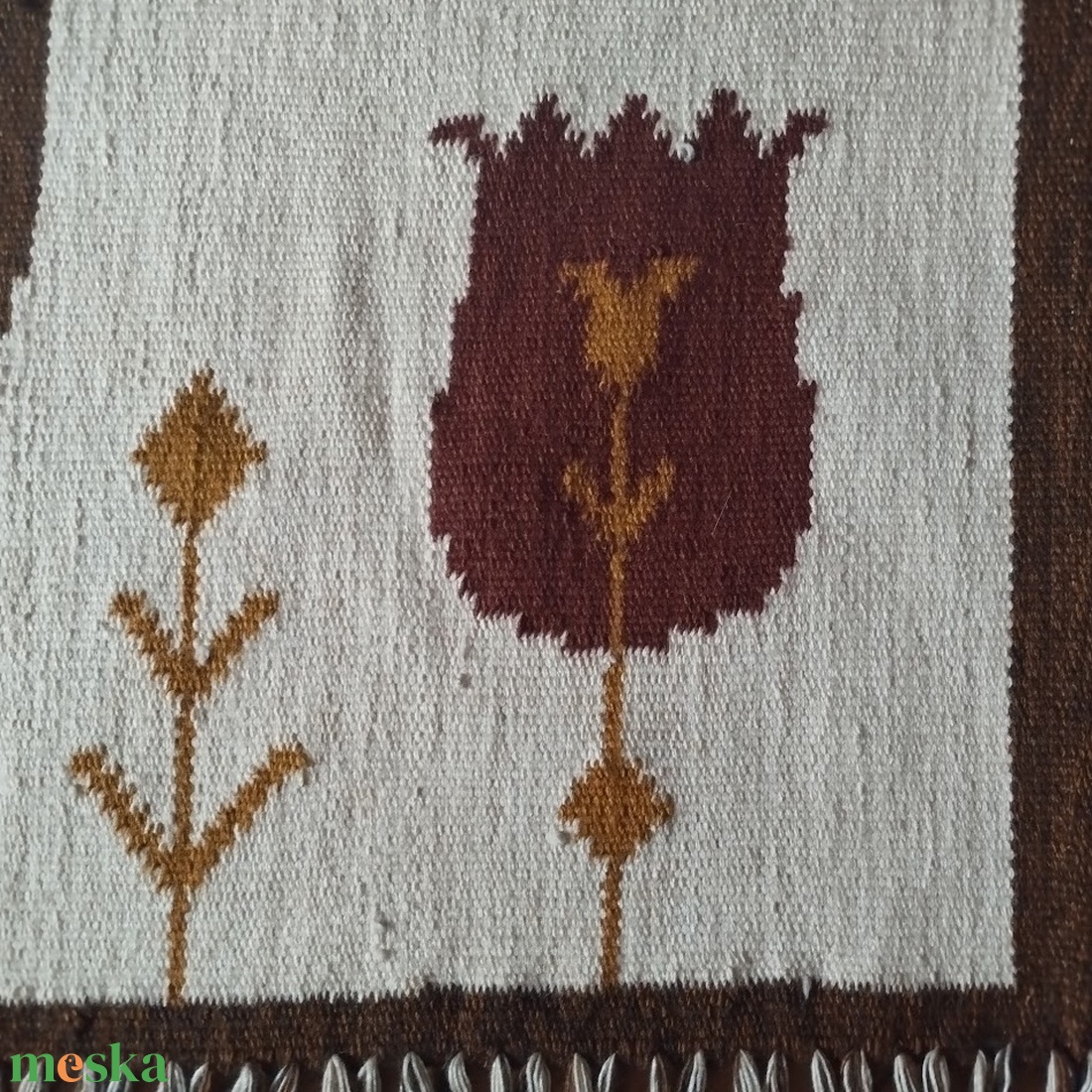 Németh Éva fali szőnyeg, Vintage Mid Century Modern fali kárpit, Absztrakt retro modern minimalista fali szőnyeg - otthon & életmód - dekoráció - fali és függő dekoráció - falra akasztható dekor - Meska.hu