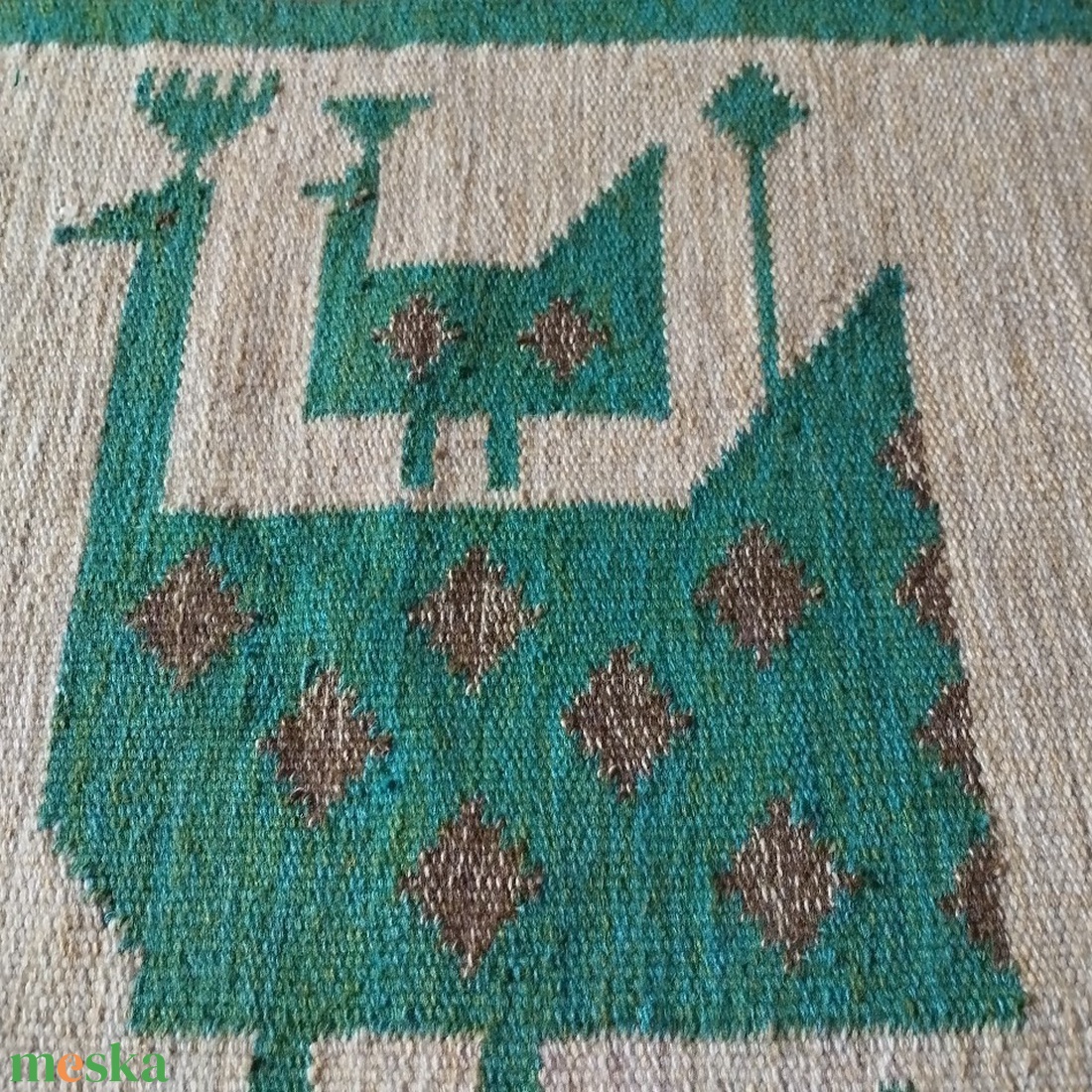 Németh Éva fali szőnyeg, Vintage Mid Century Modern fali kárpit, Absztrakt retro modern minimalista fali szőnyeg - otthon & életmód - lakástextil - szőnyeg - szövött szőnyeg - Meska.hu
