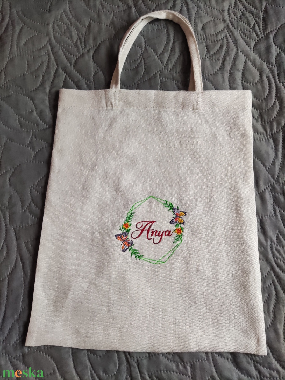Anyák napi- vászon táska-Anya zöld - táska & tok - bevásárlás & shopper táska - shopper, textiltáska, szatyor - Meska.hu