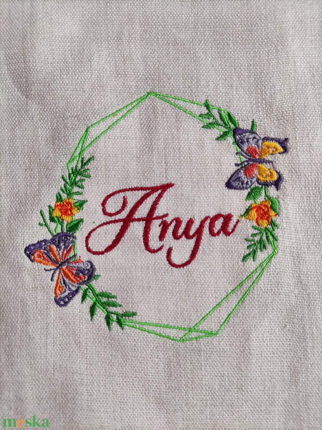 Anyák napi- vászon táska-Anya zöld - táska & tok - bevásárlás & shopper táska - shopper, textiltáska, szatyor - Meska.hu