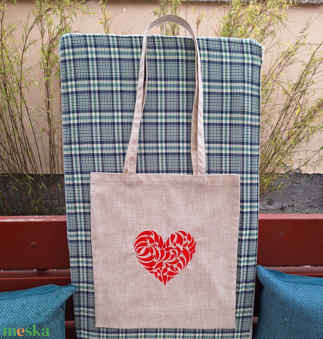 Anyák napi vászon táska- szív - táska & tok - bevásárlás & shopper táska - shopper, textiltáska, szatyor - Meska.hu